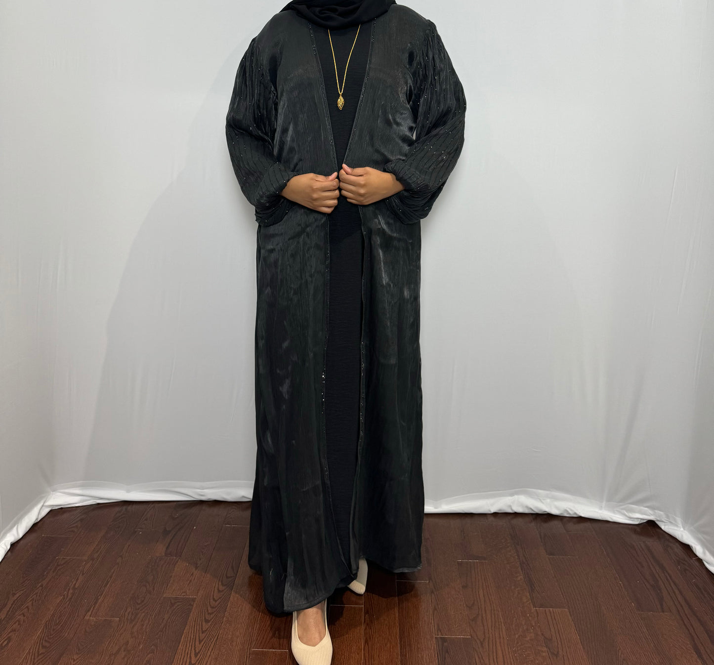 Satin Beaded Sleeve Set