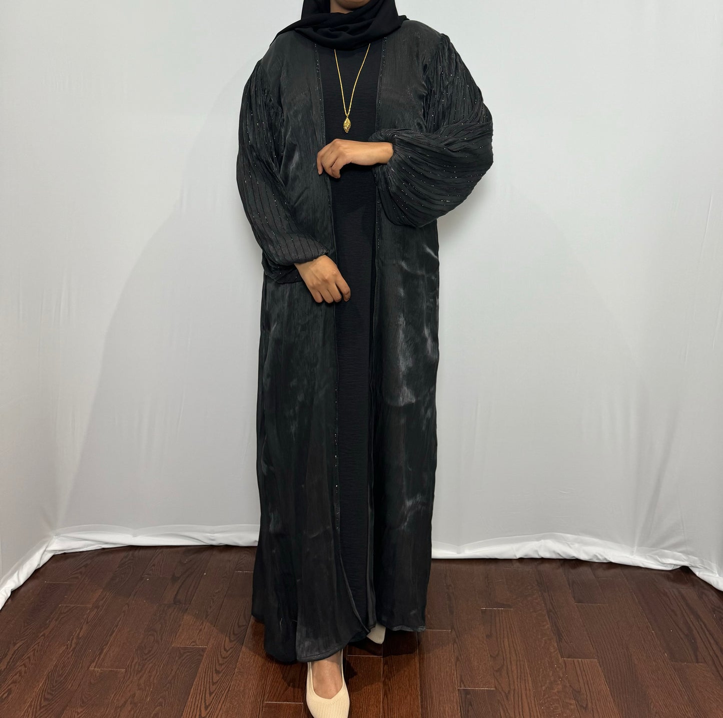 Satin Beaded Sleeve Set
