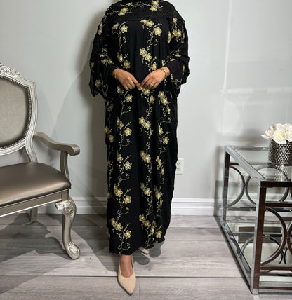 Double Chiffon Embroidered Abaya