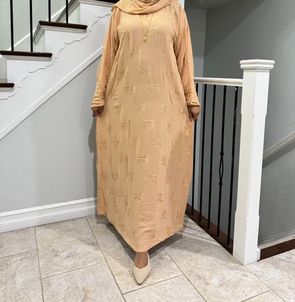 Solid Double Chiffon Abaya