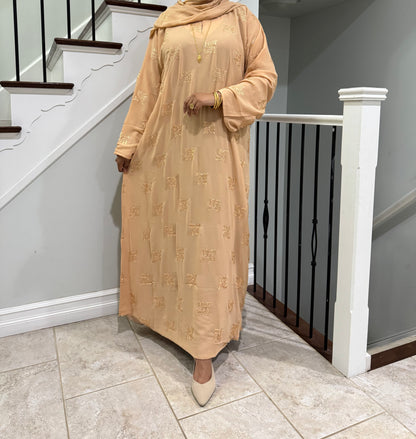 Solid Double Chiffon Abaya