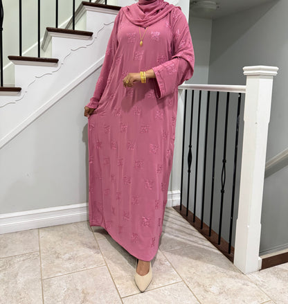 Solid Double Chiffon Abaya