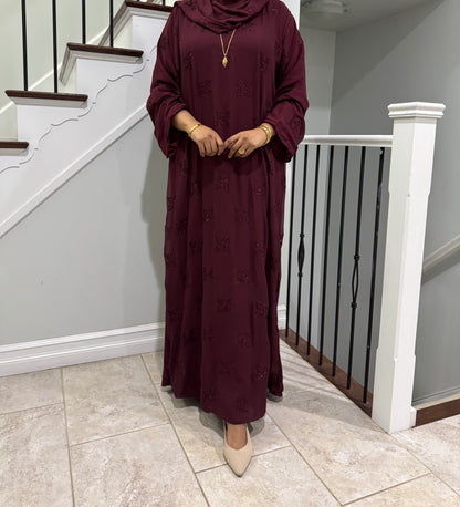 Solid Double Chiffon Abaya