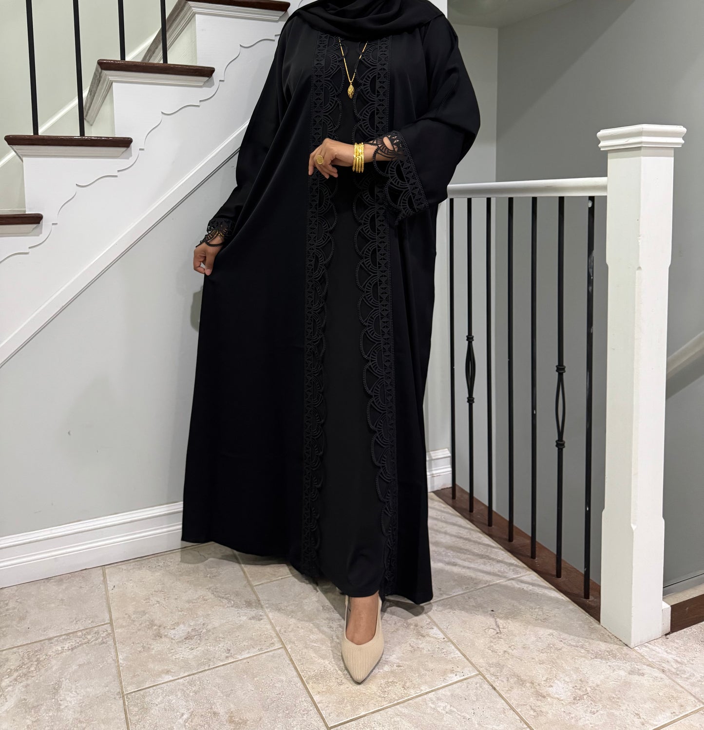 Lace Abaya Set