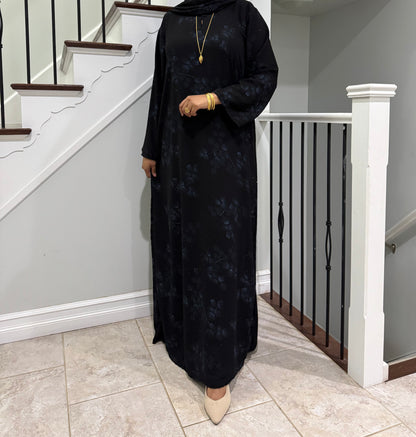 Double Chiffon Floral Abaya